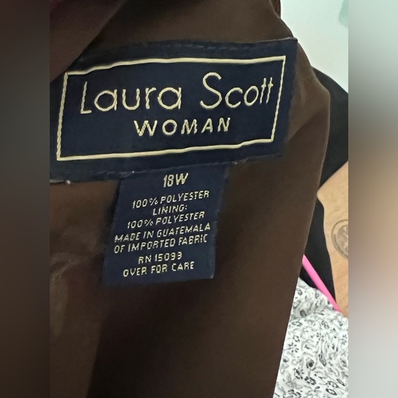 Laura Scott Shirt Blouse Women’s 18W Brown Top Fall  Cottage fairy VTG 90s - Picture 7 of 8